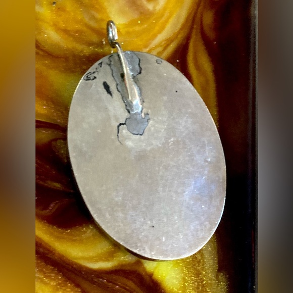 XL Artisan Sterling Silver Cottagecore Moss Agate Pendant - Picture 5 of 11